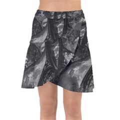 Bw Creepy Fantasy Scene Artwork Wrap Front Skirt by dflcprintsclothing