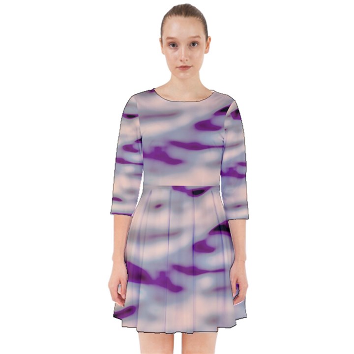 Orange  Waves Abstract Series No1 Smock Dress