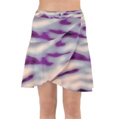 Orange  Waves Abstract Series No1 Wrap Front Skirt by DimitriosArt