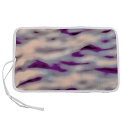 Orange  Waves Abstract Series No1 Pen Storage Case (l) by DimitriosArt