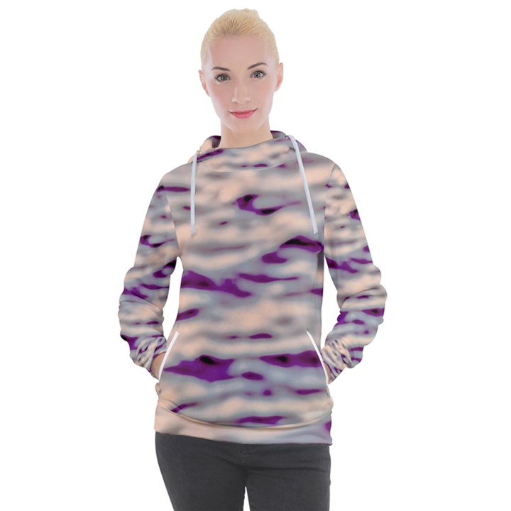 Orange  Waves Abstract Series No1 Women s Hooded Pullover