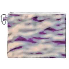 Orange  Waves Abstract Series No1 Canvas Cosmetic Bag (xxl) by DimitriosArt