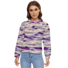 Orange  Waves Abstract Series No1 Women s Long Sleeve Raglan Tee