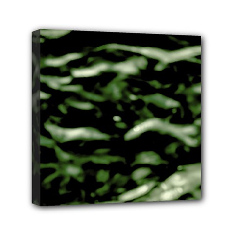 Green  Waves Abstract Series No5 Mini Canvas 6  X 6  (stretched) by DimitriosArt