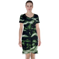 Green  Waves Abstract Series No5 Short Sleeve Nightdress by DimitriosArt