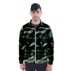 Green  Waves Abstract Series No5 Men s Windbreaker by DimitriosArt