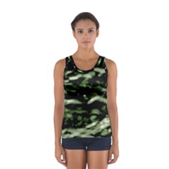 Green  Waves Abstract Series No5 Sport Tank Top  by DimitriosArt