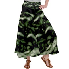 Green  Waves Abstract Series No5 Satin Palazzo Pants by DimitriosArt