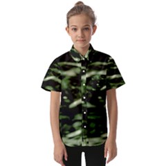 Green  Waves Abstract Series No5 Kids  Short Sleeve Shirt by DimitriosArt