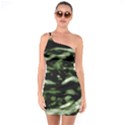 Green  Waves Abstract Series No5 One Soulder Bodycon Dress View1