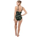 Green  Waves Abstract Series No5 High Neck One Piece Swimsuit View2