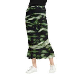 Green  Waves Abstract Series No5 Maxi Fishtail Chiffon Skirt by DimitriosArt