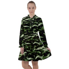 Green  Waves Abstract Series No5 All Frills Chiffon Dress by DimitriosArt