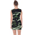 Green  Waves Abstract Series No5 Lace Up Front Bodycon Dress View2