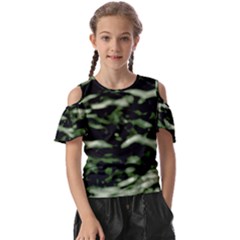 Green  Waves Abstract Series No5 Kids  Butterfly Cutout Tee