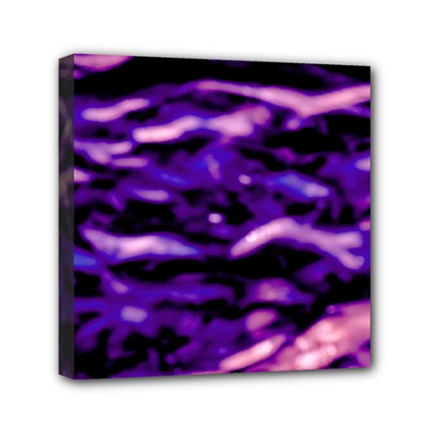 Purple  Waves Abstract Series No1 Mini Canvas 6  X 6  (stretched) by DimitriosArt