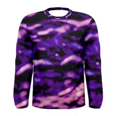 Purple  Waves Abstract Series No1 Men s Long Sleeve Tee by DimitriosArt