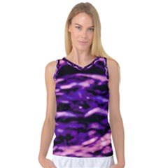 Purple  Waves Abstract Series No1 Women s Basketball Tank Top by DimitriosArt