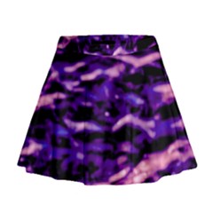 Purple  Waves Abstract Series No1 Mini Flare Skirt by DimitriosArt