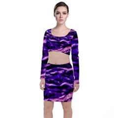 Purple  Waves Abstract Series No1 Top And Skirt Sets by DimitriosArt