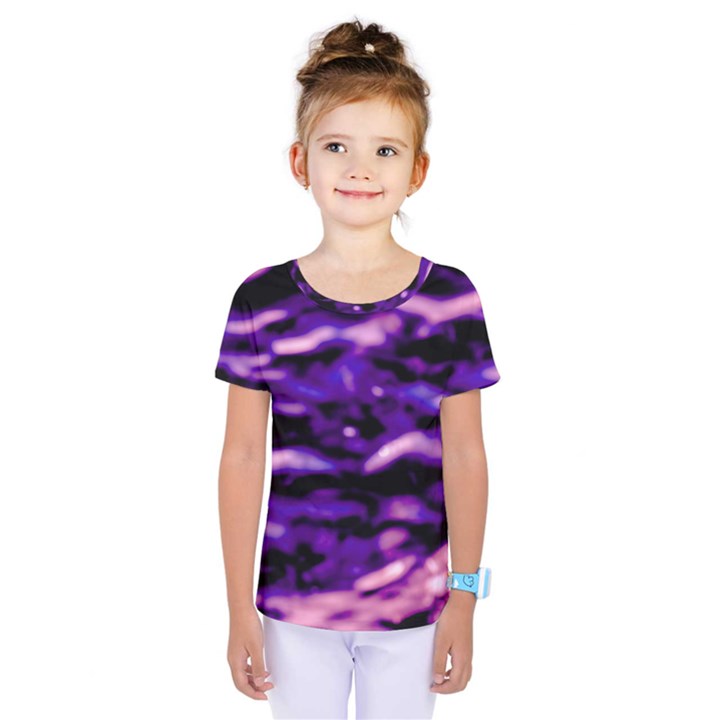 Purple  Waves Abstract Series No1 Kids  One Piece Tee