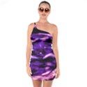 Purple  Waves Abstract Series No1 One Soulder Bodycon Dress View1