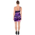 Purple  Waves Abstract Series No1 One Soulder Bodycon Dress View2