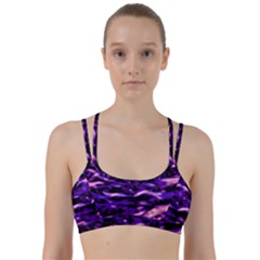 Purple  Waves Abstract Series No1 Line Them Up Sports Bra by DimitriosArt