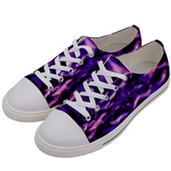 Purple  Waves Abstract Series No1 Women s Low Top Canvas Sneakers by DimitriosArt