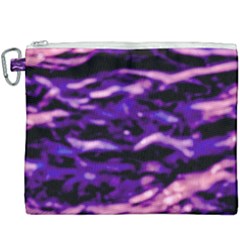 Purple  Waves Abstract Series No1 Canvas Cosmetic Bag (xxxl) by DimitriosArt