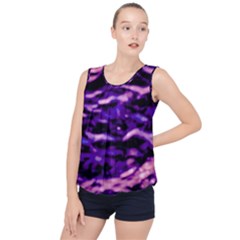 Purple  Waves Abstract Series No1 Bubble Hem Chiffon Tank Top by DimitriosArt