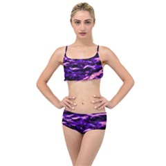 Purple  Waves Abstract Series No1 Layered Top Bikini Set by DimitriosArt