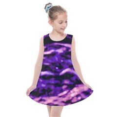 Purple  Waves Abstract Series No1 Kids  Summer Dress by DimitriosArt