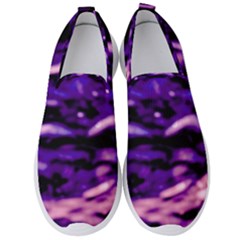 Purple  Waves Abstract Series No1 Men s Slip On Sneakers by DimitriosArt