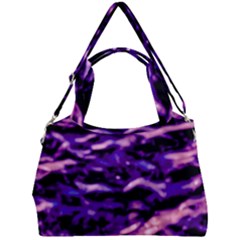 Purple  Waves Abstract Series No1 Double Compartment Shoulder Bag