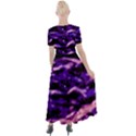 Purple  Waves Abstract Series No1 Button Up Short Sleeve Maxi Dress View2