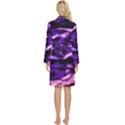 Purple  Waves Abstract Series No1 Long Sleeve Velour Robe View4