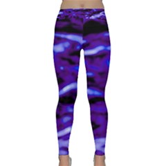 Purple  Waves Abstract Series No2 Classic Yoga Leggings by DimitriosArt