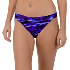 Purple  Waves Abstract Series No2 Band Bikini Bottom by DimitriosArt