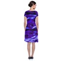 Purple  Waves Abstract Series No2 Short Sleeve Front Wrap Dress View2