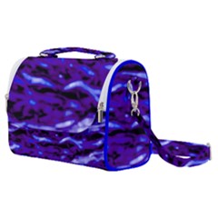 Purple  Waves Abstract Series No2 Satchel Shoulder Bag by DimitriosArt