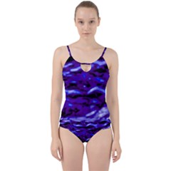 Purple  Waves Abstract Series No2 Cut Out Top Tankini Set by DimitriosArt