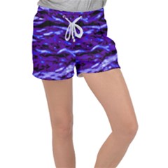 Purple  Waves Abstract Series No2 Velour Lounge Shorts by DimitriosArt