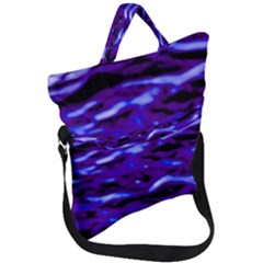 Purple  Waves Abstract Series No2 Fold Over Handle Tote Bag by DimitriosArt