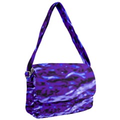 Purple  Waves Abstract Series No2 Courier Bag by DimitriosArt