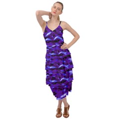 Purple  Waves Abstract Series No2 Layered Bottom Dress by DimitriosArt