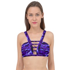 Purple  Waves Abstract Series No2 Cage Up Bikini Top by DimitriosArt