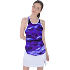 Purple  Waves Abstract Series No2 Racer Back Mesh Tank Top by DimitriosArt