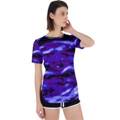 Purple  Waves Abstract Series No2 Perpetual Short Sleeve T-shirt