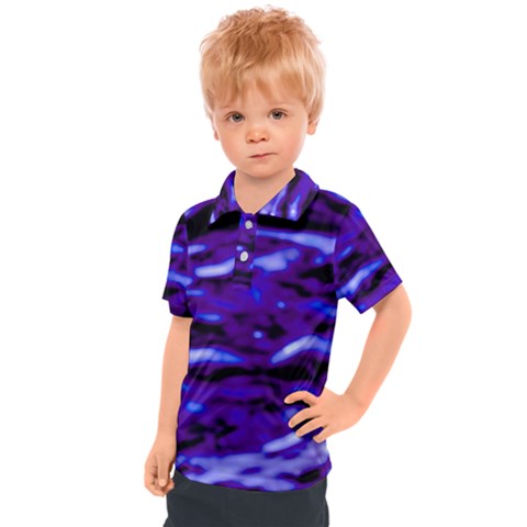 Purple  Waves Abstract Series No2 Kids  Polo Tee by DimitriosArt